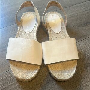 Soludos white leather sling back sandal